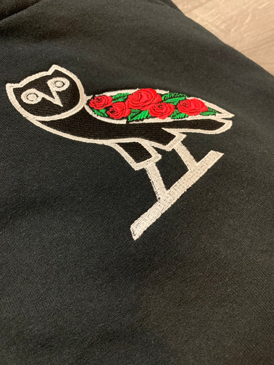 Custom Owl Roses Stitch